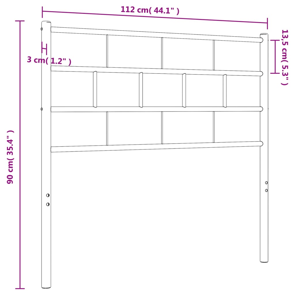 Kopfteil Metall Weiß 107 cm