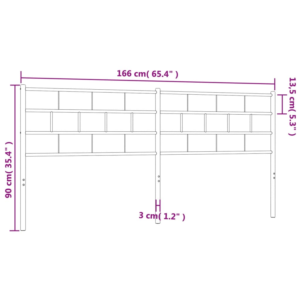 Kopfteil Metall Weiß 160 cm