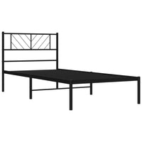 Bettgestell mit Kopfteil Metall Schwarz 100x190 cm