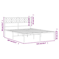 Bettgestell mit Kopfteil Metall Schwarz 120x200 cm