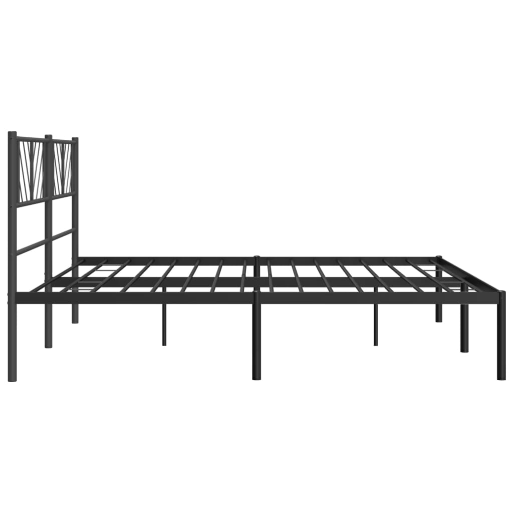 Bettgestell mit Kopfteil Metall Schwarz 183x213 cm