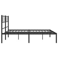 Bettgestell mit Kopfteil Metall Schwarz 135x190 cm