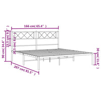 Bettgestell mit Kopfteil Metall Schwarz 160x200 cm