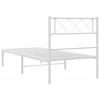 Metallbett ohne Matratze mit Kopfteil Weiß 75x190 cm