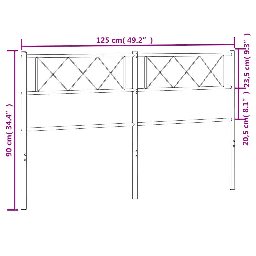 Kopfteil Metall Weiß 120 cm