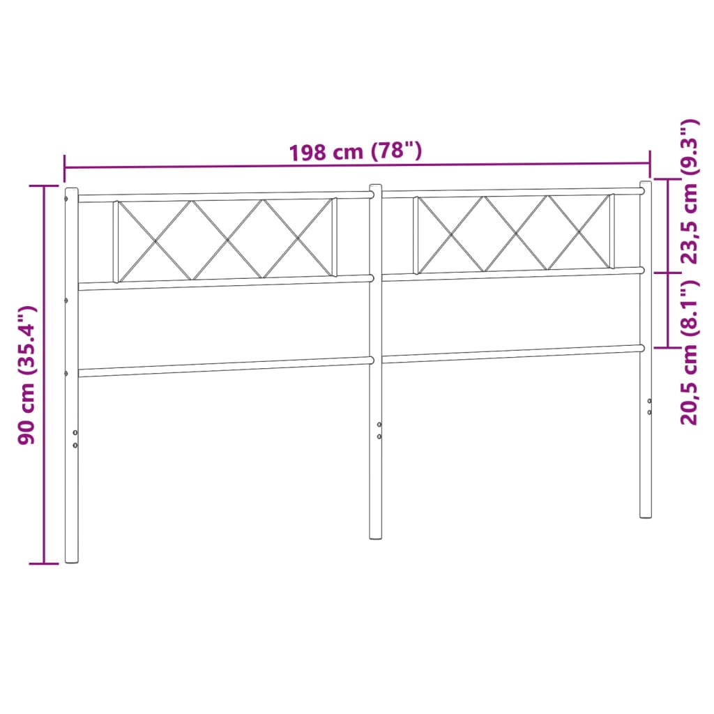 Kopfteil Metall Weiß 193 cm