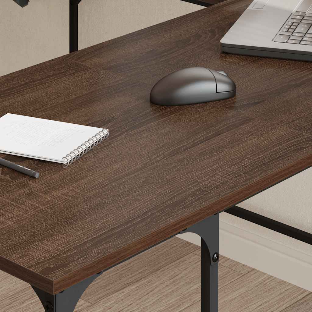 Schreibtisch Braun Eichen-Optik 139x139x75 cm Holzwerkstoff