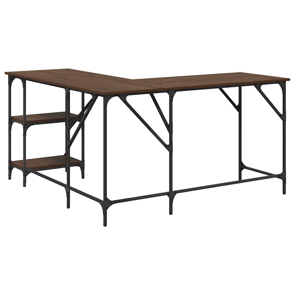 Schreibtisch Braun Eichen-Optik 139x139x75 cm Holzwerkstoff