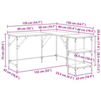 Schreibtisch Braun Eichen-Optik 139x139x75 cm Holzwerkstoff
