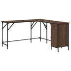 Schreibtisch Braun Eichen-Optik 141x141x75 cm Holzwerkstoff