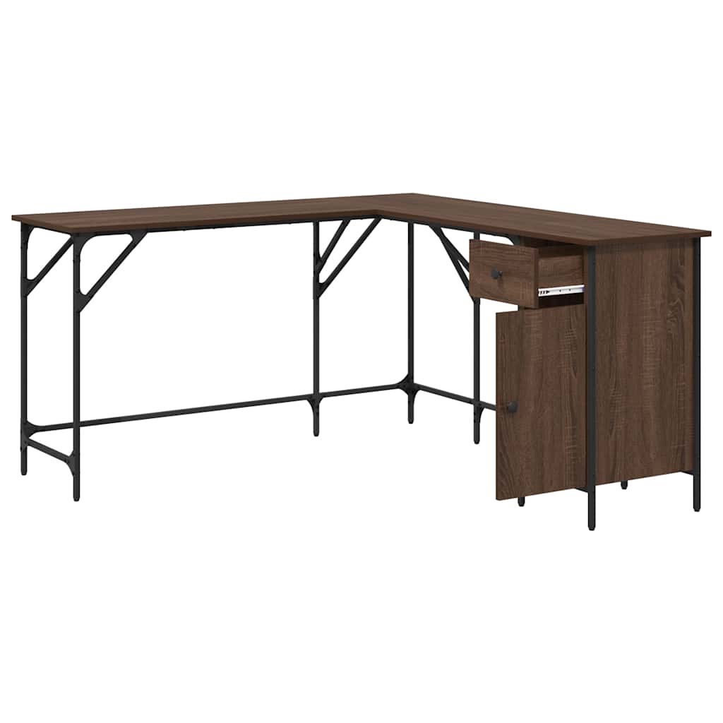 Schreibtisch Braun Eichen-Optik 141x141x75 cm Holzwerkstoff