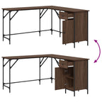 Schreibtisch Braun Eichen-Optik 141x141x75 cm Holzwerkstoff
