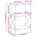 Bücherregal 3 Böden Schwarz 59x35x90,5 cm Holzwerkstoff
