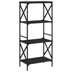 Bücherregal 4 Böden Schwarz 59x35x132 cm Holzwerkstoff