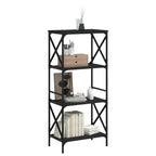 Bücherregal 4 Böden Schwarz 59x35x132 cm Holzwerkstoff