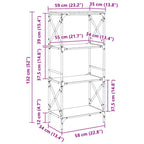 Bücherregal 4 Böden Schwarz 59x35x132 cm Holzwerkstoff