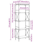 Bücherregal 5 Böden Braun Eiche-Optik 59x35x171cm Holzwerkstoff