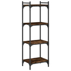 Bücherregal 4 Böden Räuchereiche 40x30x120 cm Holzwerkstoff