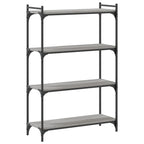 Bücherregal 4 Böden Grau Sonoma 80x30x120 cm Holzwerkstoff