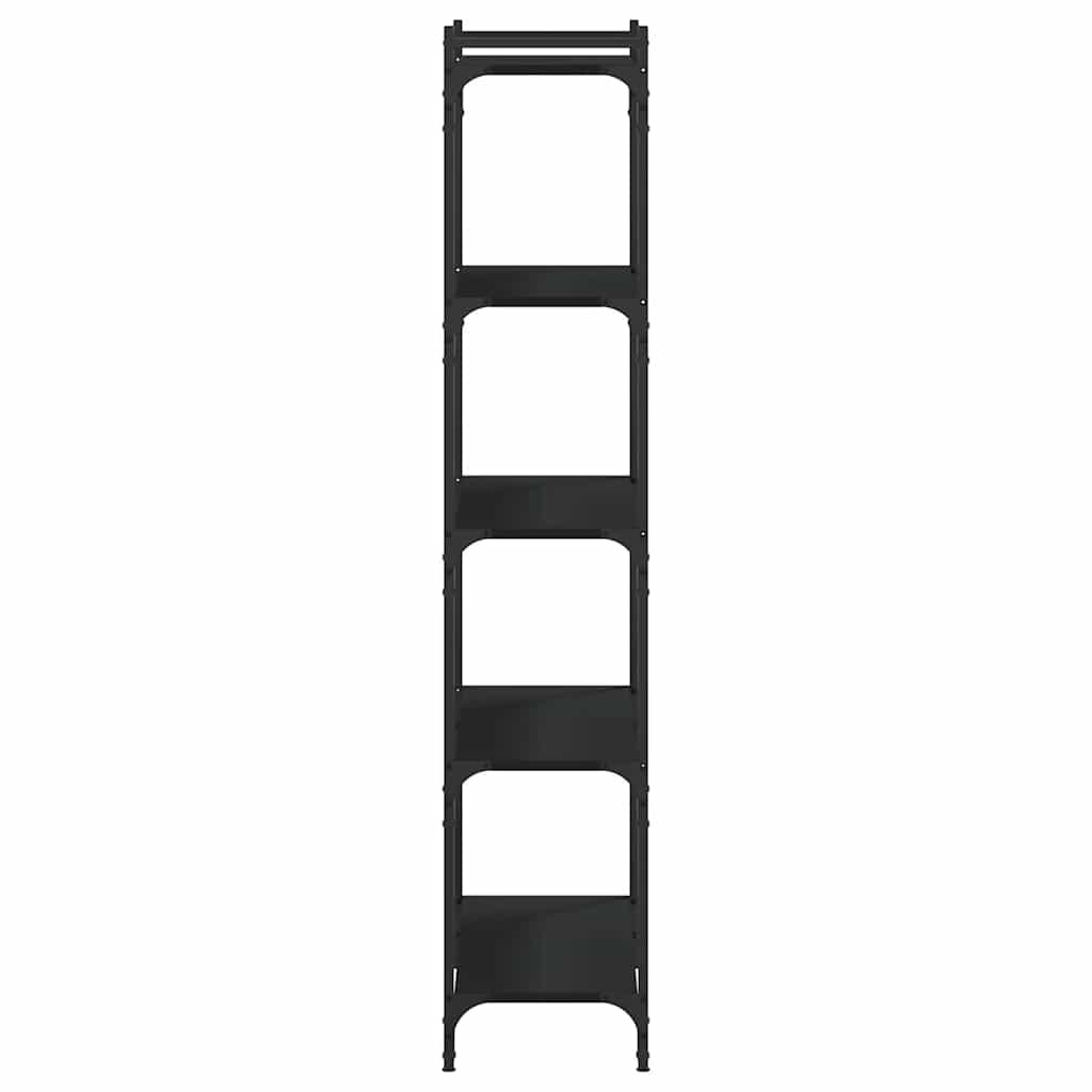 Bücherregal 5 Böden Schwarz 80x30x154 cm Holzwerkstoff