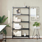 Bücherregal 5 Böden Schwarz 80x30x154 cm Holzwerkstoff