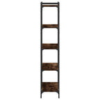 Bücherregal 5 Böden Räuchereiche 80x30x154 cm Holzwerkstoff