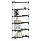 Bücherregal 6 Böden Schwarz 80x30x188 cm Holzwerkstoff