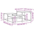 Couchtisch Schwarz 87,5x87,5x40 cm Holzwerkstoff