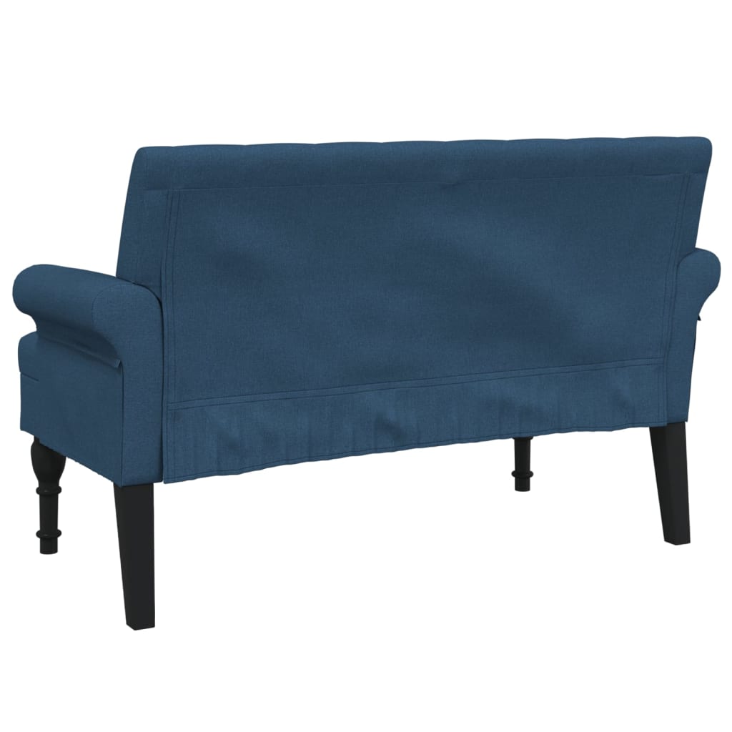 Sitzbank mit Rückenlehne Blau 120x62x75,5 cm Stoff