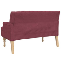 Sitzbank mit Kissen Weinrot 113x64,5x75,5 cm Stoff