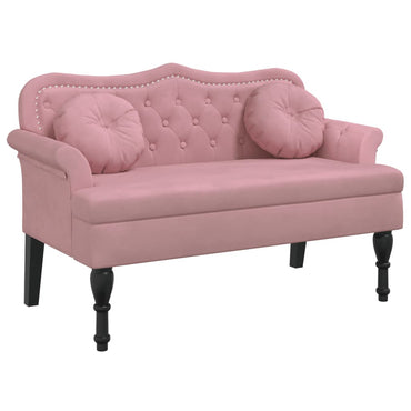 Sitzbank mit Kissen Rosa 120,5x65x75 cm Samt