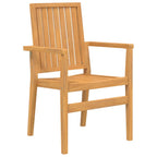 Gartenstühle 4 Stk. Stapelbar 56,5x57,5x91 cm Massivholz Teak