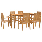 7-tlg. Garten-Essgruppe Massivholz Teak