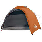 Kuppel-Campingzelt 4 Personen Grau und Orange Wasserdicht