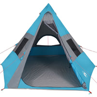 Tipi-Campingzelt 7 Personen Blau Wasserdicht