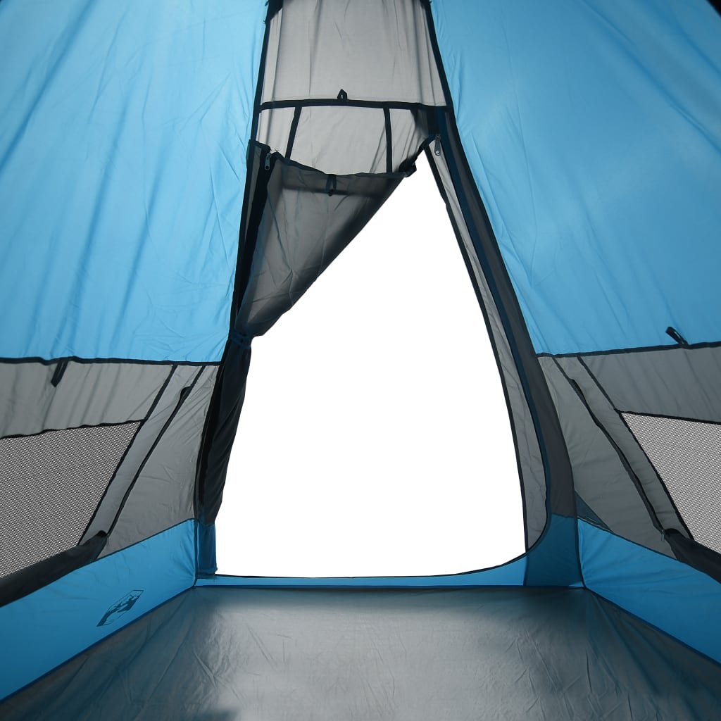 Tipi-Campingzelt 7 Personen Blau Wasserdicht