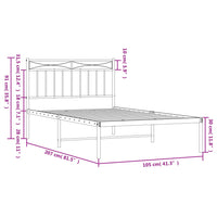 Bettgestell mit Kopfteil Metall Schwarz 100x200 cm