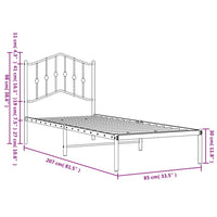 Bettgestell mit Kopfteil Metall Weiß 80x200 cm