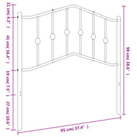 Kopfteil Metall Weiß 90 cm