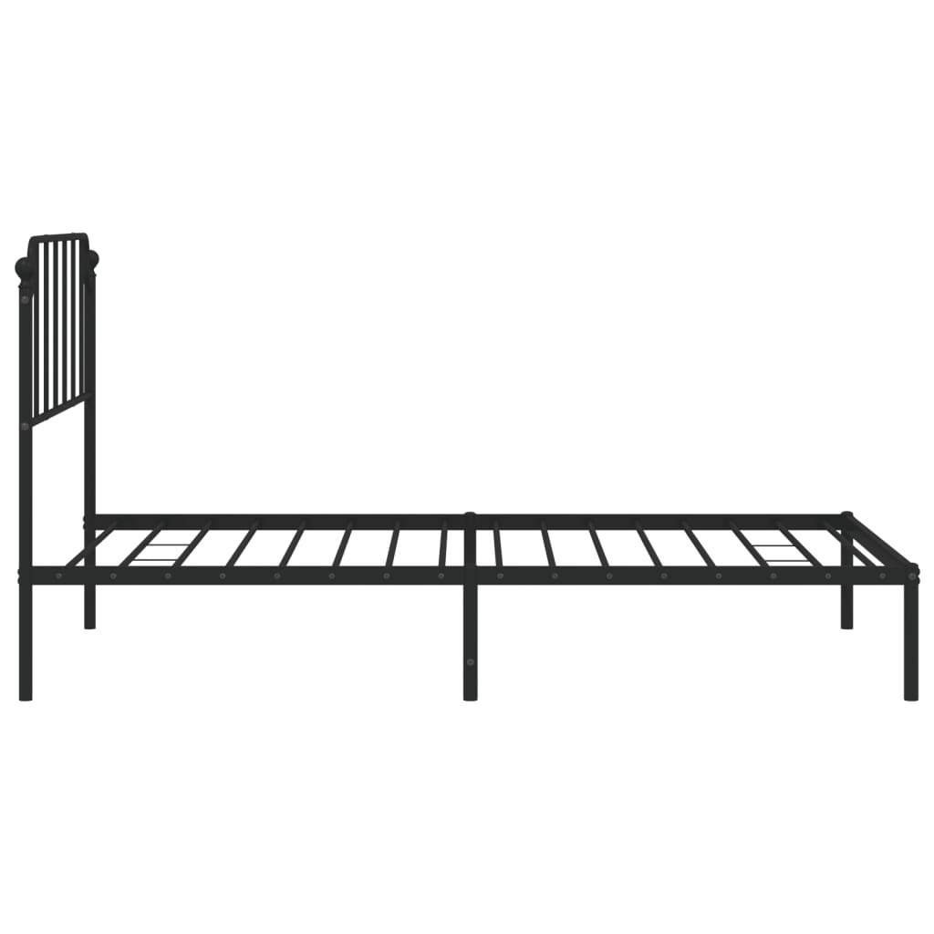 Bettgestell mit Kopfteil Metall Schwarz 107x203 cm