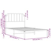 Bettgestell mit Kopfteil Metall Schwarz 107x203 cm