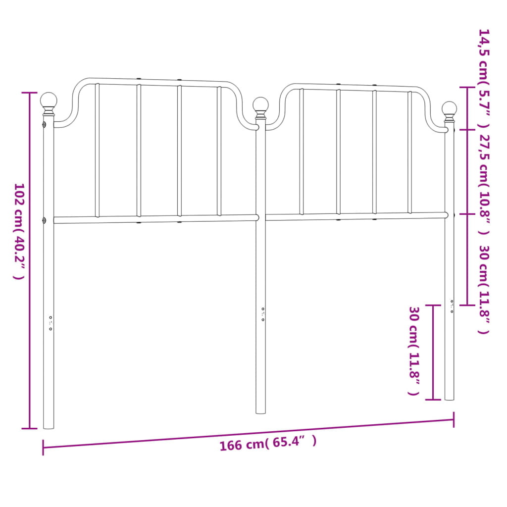 Kopfteil Metall Weiß 160 cm