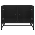 Couchtisch mit Glastüren Schwarz 68,5x50x50 cm