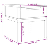 Lampentisch FLORO Weiß 55x55x54 cm Massivholz Kiefer