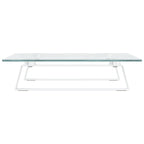 Monitorständer Weiß 40x35x8 cm Hartglas und Metall