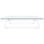 Monitorständer Weiß 60x35x8 cm Hartglas und Metall