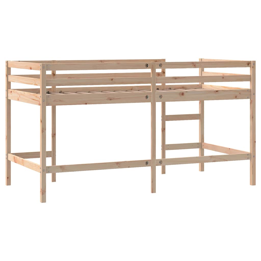 Kinderhochbett mit Leiter 90x190 cm Massivholz Kiefer