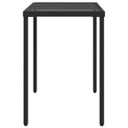 Gartentisch mit Glasplatte Schwarz 115x54x74 cm Poly Rattan