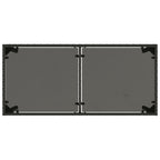 Gartentisch mit Glasplatte Schwarz 115x54x74 cm Poly Rattan