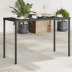Gartentisch mit Glasplatte Schwarz 115x54x74 cm Poly Rattan